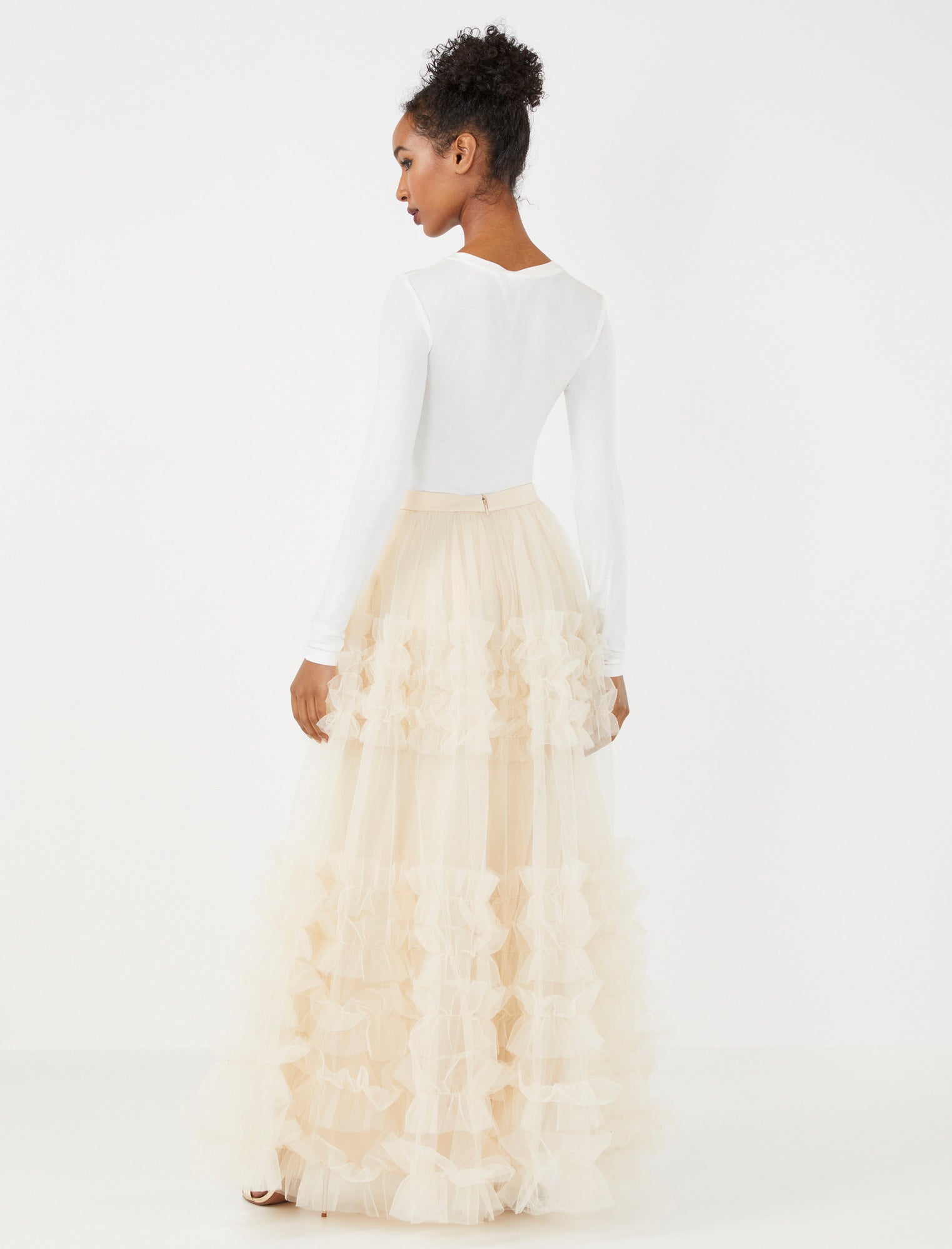 Ruffled Tulle Maxi Skirt - BCBGMAXAZRIA